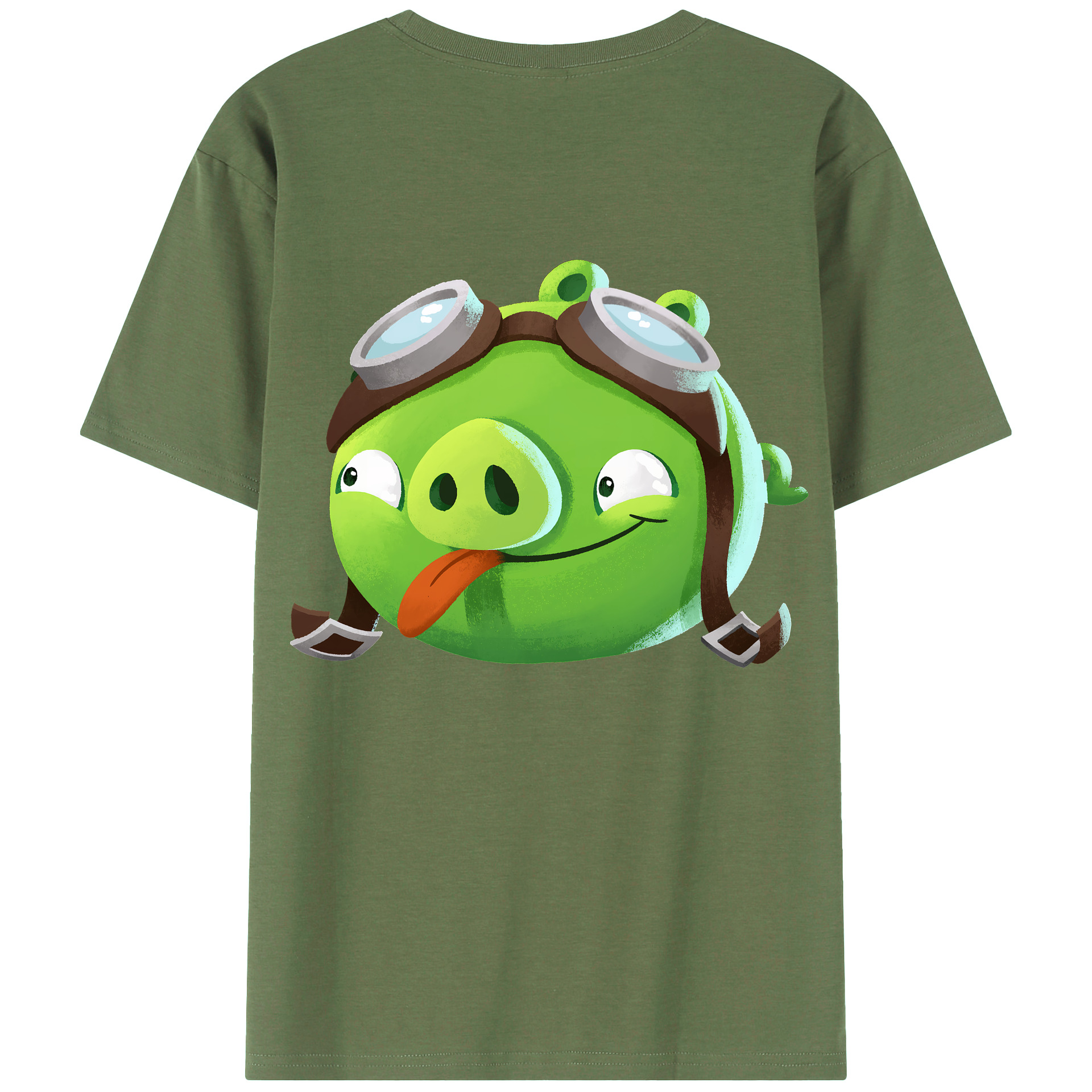 （画像用） Angry Birds アングリーバード 綿100％ メンズ半袖Tシャツ（バックプリント） 通気性